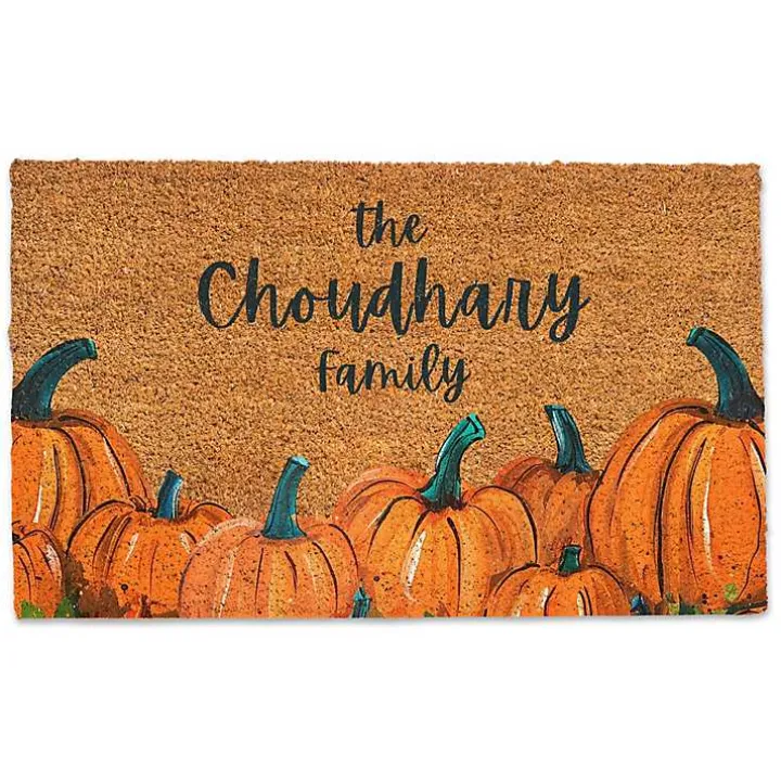 Personalized Painted Pumpkins Doormat