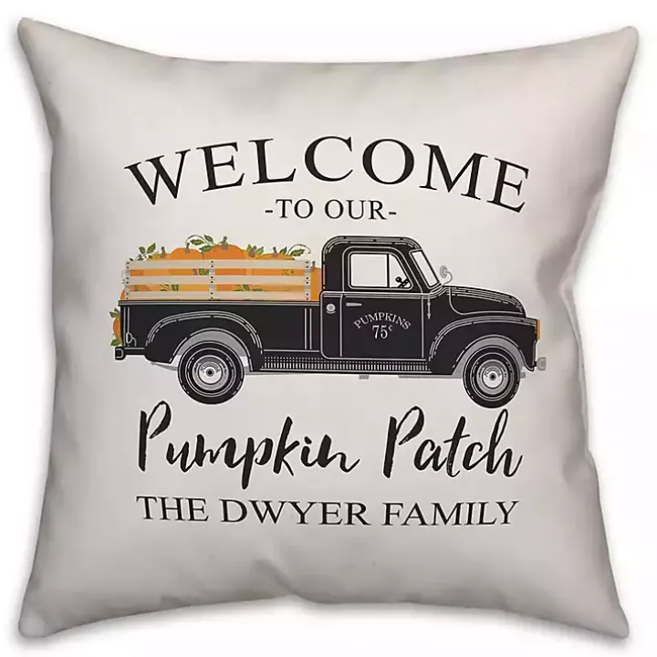 Personalized Pumpkin Patch Truck Pillow