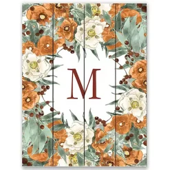 Personalized Watercolor Flowers Wood Wall Plaque