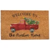 Personalized Welcome Christmas Truck Doormat