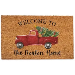 Personalized Welcome Christmas Truck Doormat