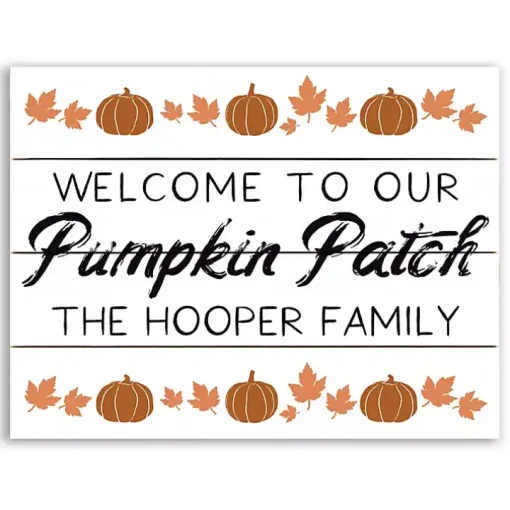 Personalized Welcome Pumpkin Patch Wood Art Print