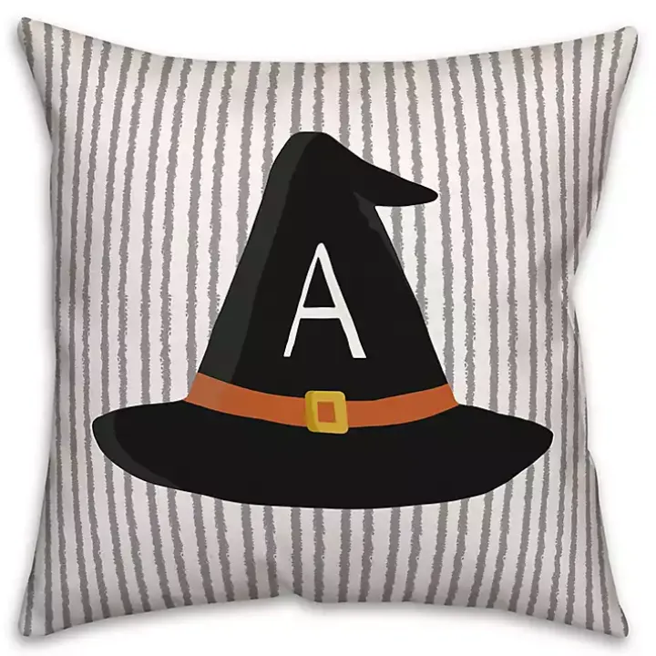 Personalized Witch's Hat Monogram Pillow