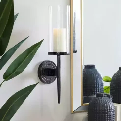 Pierre Polished Black Stem Sconce