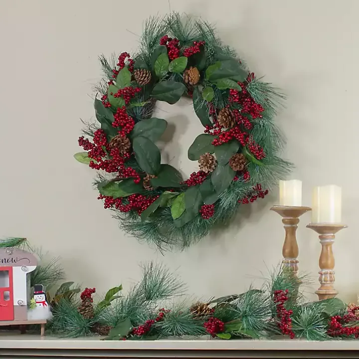 Pine Needles and Berries Wreath