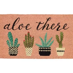 Pink Aloe There Coir Doormat
