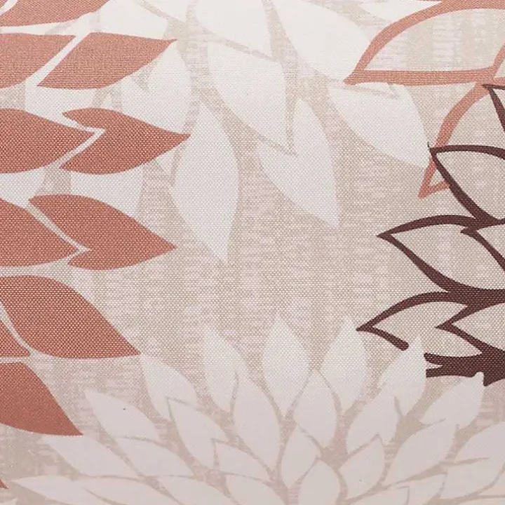 Pink and Beige Floral Outdoor Bolster Pillow