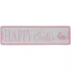 Pink and White Metal Happy Easter Wall Plaque