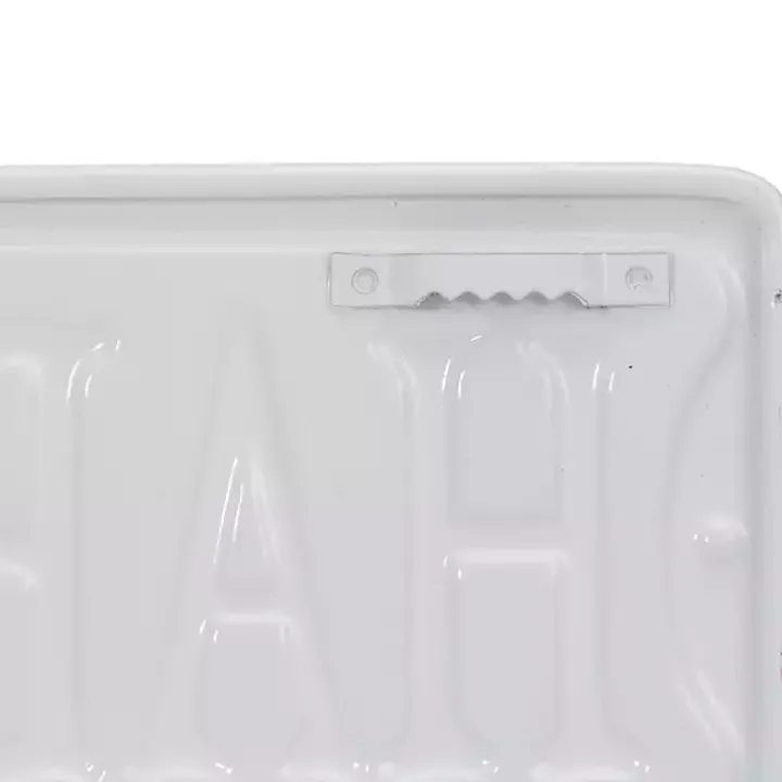 Pink and White Metal Happy Easter Wall Plaque