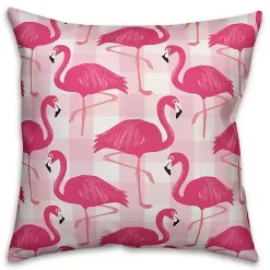 Pink Buffalo Check Flamingo Outdoor Pillow