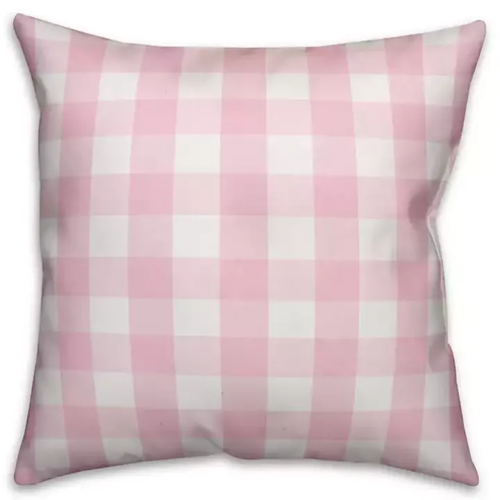 Pink Buffalo Check Flamingo Outdoor Pillow