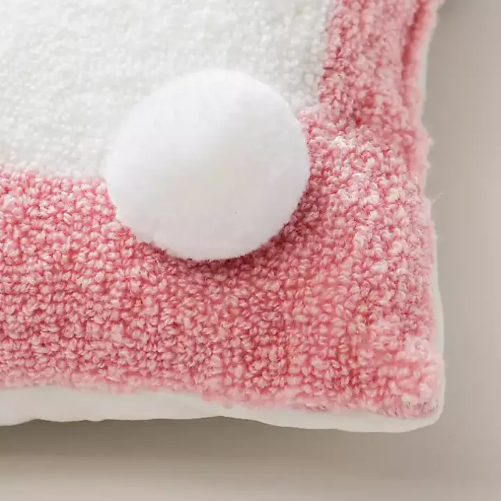 Pink Bunny Hooked Pillow