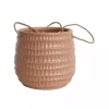 Pink Dimpled Ceramic Hanging Planter