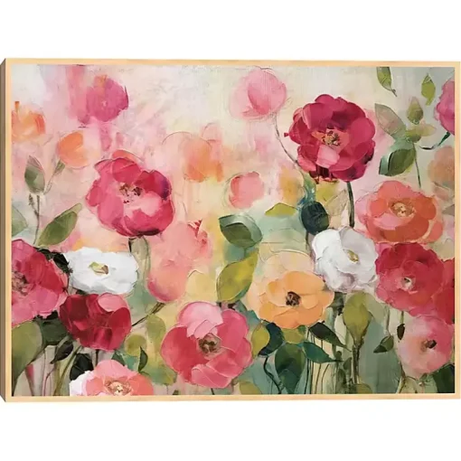 Pink Extract Framed Canvas Art Print
