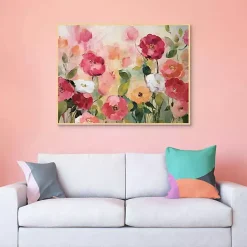 Pink Extract Framed Canvas Art Print