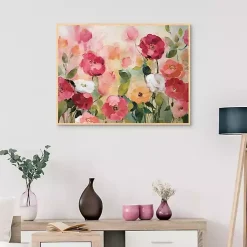Pink Extract Framed Canvas Art Print