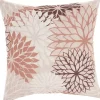Pink Floral Chevron Outdoor Throw Pillow