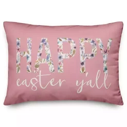 Pink Happy Easter Y'all Pillow