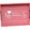 Pink Happy Valentine's Day Wood Tray