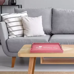 Pink Happy Valentine's Day Wood Tray