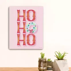Pink Ho Ho Ho Wreath Canvas Print