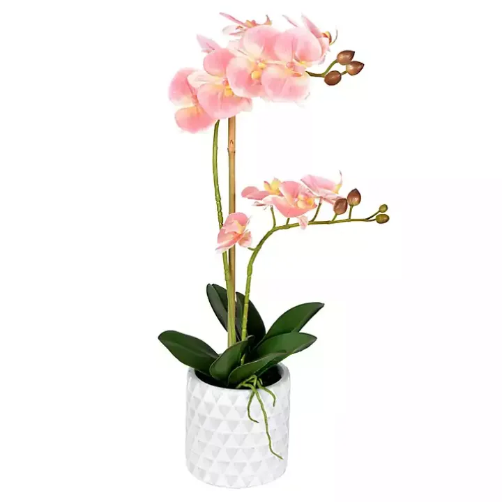 Pink Orchid Real Touch Arrangement in Ceramic Pot