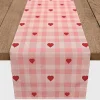Pink Plaid Hearts Table Runner, 72 in.