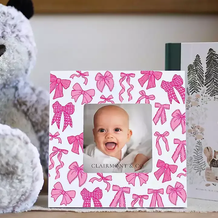 Pink Preppy Bows Picture Frame