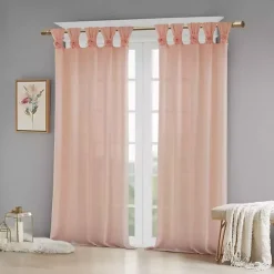 Pink Rosette Tab Top Curtain Panel, 84 in.