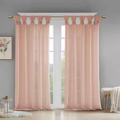 Pink Rosette Tab Top Curtain Panel, 84 in.