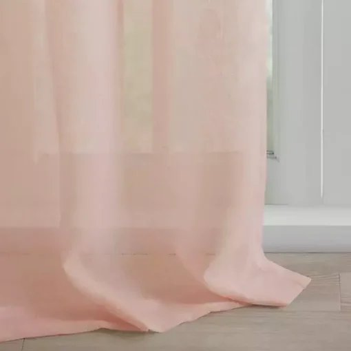 Pink Rosette Tab Top Curtain Panel, 84 in.