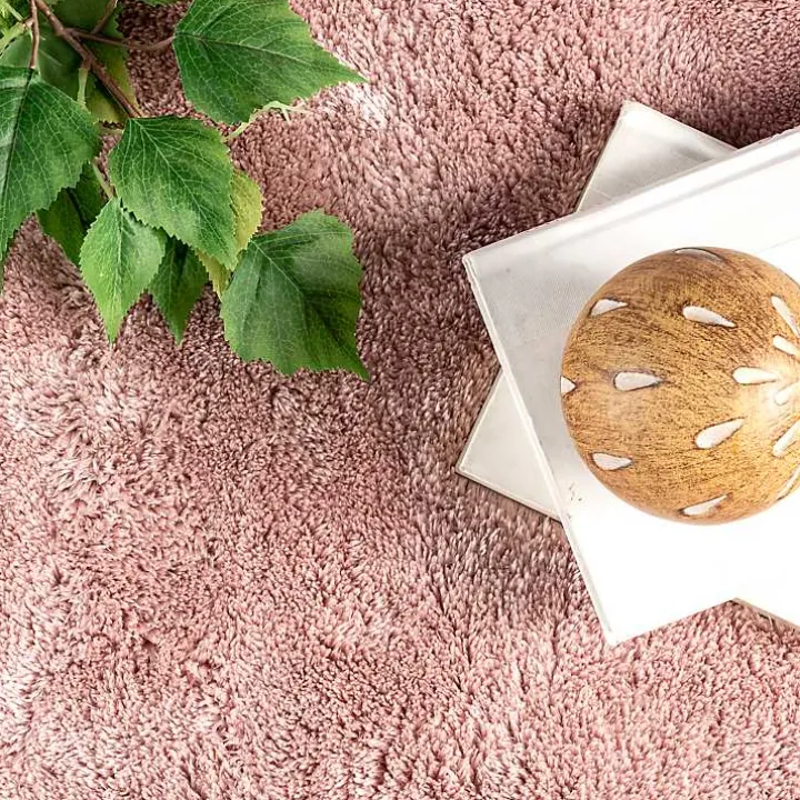 Pink Shag Washable Area Rug, 5x8