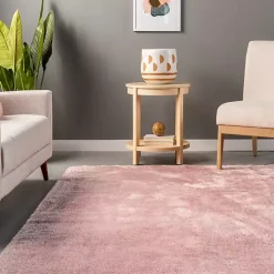 Pink Shag Washable Area Rug, 5x8