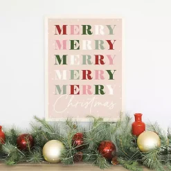 Pink Snowy Merry Christmas Framed Wall Plaque