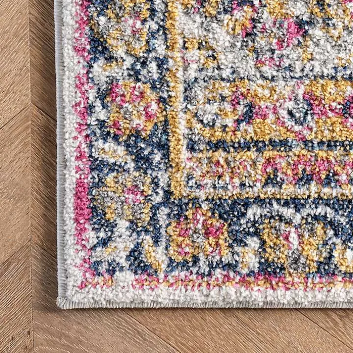 Pink Vintage Medallion Area Rug, 10x14