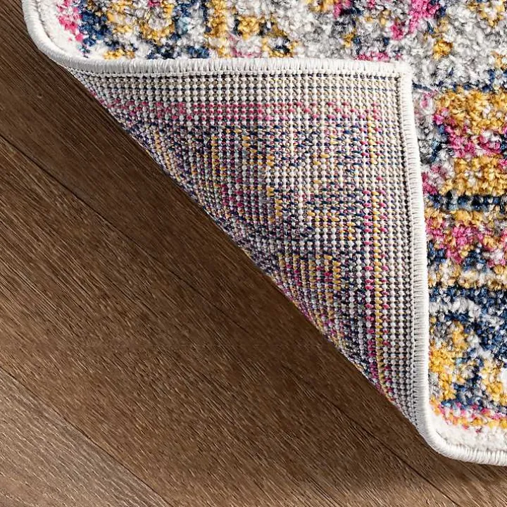 Pink Vintage Medallion Area Rug, 10x14