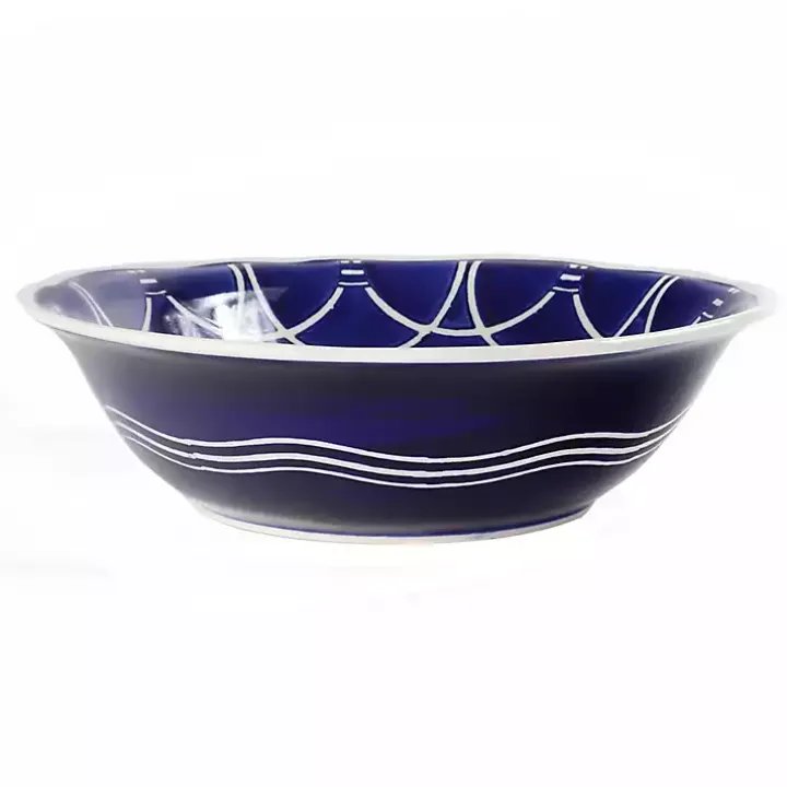 Pip Vintage Blue Floral Serving Bowl