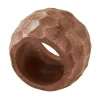 Pitted Chunky Mango Wood 4-pc. Napkin Ring Set