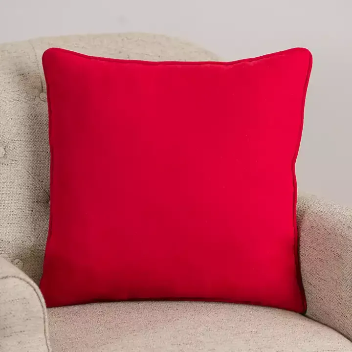 Plaid Embroidered Merry and Bright Pillow