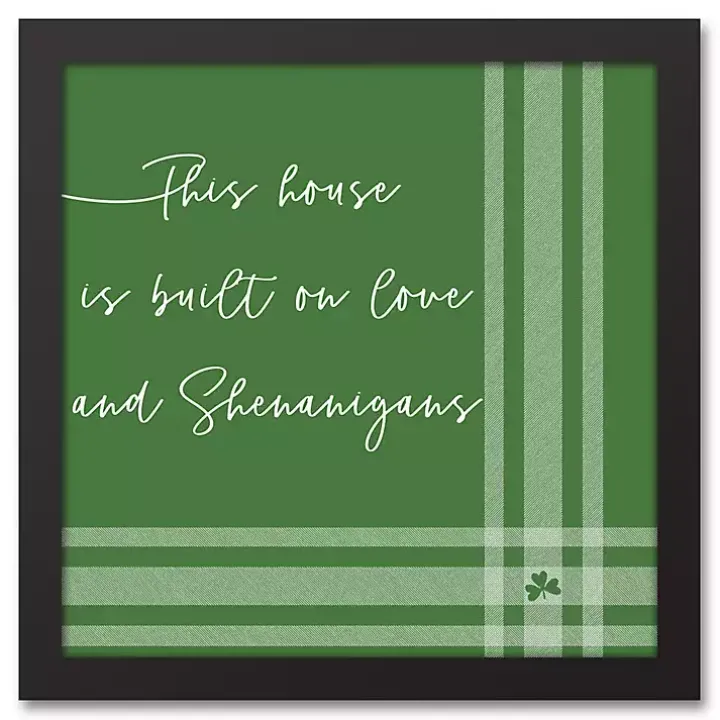 Plaid Love & Shenanigans Framed Canvas Wall Art