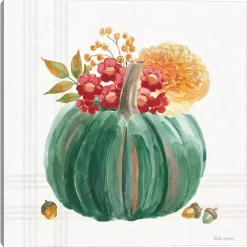 Plaid Pumpkin Harvest Canvas Art Print