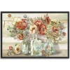 Poppies and Eucalyptus Framed Giclee Canvas Print