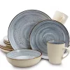 Powder Blue Swirling 16-pc. Dinnerware Set
