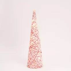 Pre-Lit Candy Cane Pom Pom Christmas Tree, 32 in.
