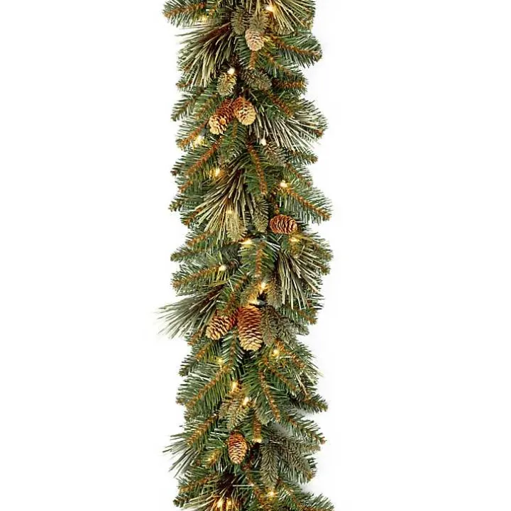 Pre-Lit Carolina Pine Christmas Garland, 9 ft.