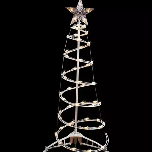 Pre-Lit Clear White Spiral Tree, 3 ft.