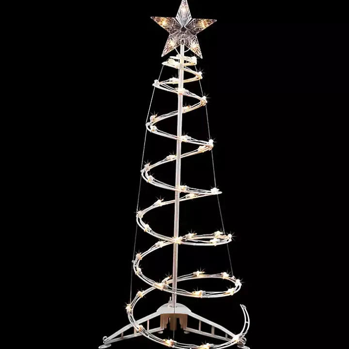Pre-Lit Clear White Spiral Tree, 3 ft.