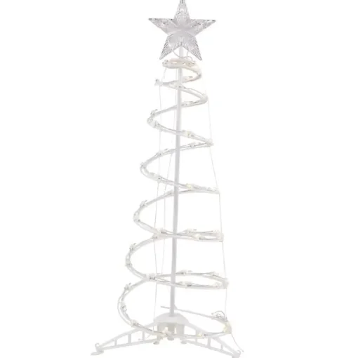 Pre-Lit Clear White Spiral Tree, 3 ft.