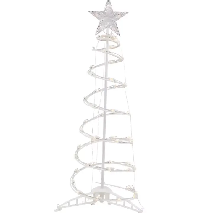 Pre-Lit Clear White Spiral Tree, 3 ft.