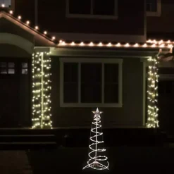 Pre-Lit Clear White Spiral Tree, 3 ft.
